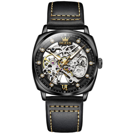 OLEVS 6651 Men Luminous Waterproof Hollow Mechanical Watch