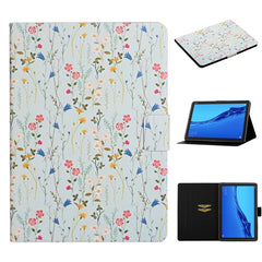 Flower Pattern Horizontal Flip Leather Case with Card Slots & Holder, For Huawei MediaPad M5 lite 10.1, For Huawei MediaPad T5, For Lenovo Tab M10, For Lenovo Tab M10 Plus, For Samsung Galaxy Tab A 8.0 2019