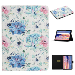 Flower Pattern Horizontal Flip Leather Case with Card Slots & Holder, For Huawei MediaPad M5 lite 10.1, For Huawei MediaPad T5, For Lenovo Tab M10, For Lenovo Tab M10 Plus, For Samsung Galaxy Tab A 8.0 2019