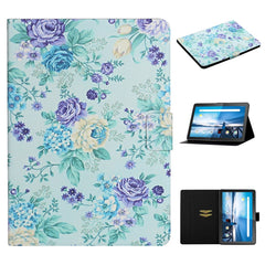 Flower Pattern Horizontal Flip Leather Case with Card Slots & Holder, For Huawei MediaPad M5 lite 10.1, For Huawei MediaPad T5, For Lenovo Tab M10, For Lenovo Tab M10 Plus, For Samsung Galaxy Tab A 8.0 2019