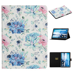 Flower Pattern Horizontal Flip Leather Case with Card Slots & Holder, For Huawei MediaPad M5 lite 10.1, For Huawei MediaPad T5, For Lenovo Tab M10, For Lenovo Tab M10 Plus, For Samsung Galaxy Tab A 8.0 2019