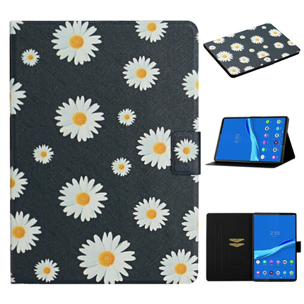 Flower Pattern Horizontal Flip Leather Case with Card Slots & Holder, For Huawei MediaPad M5 lite 10.1, For Huawei MediaPad T5, For Lenovo Tab M10, For Lenovo Tab M10 Plus