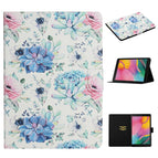 For Samsung Galaxy Tab A 8.0 2019 / Blue Flower On White