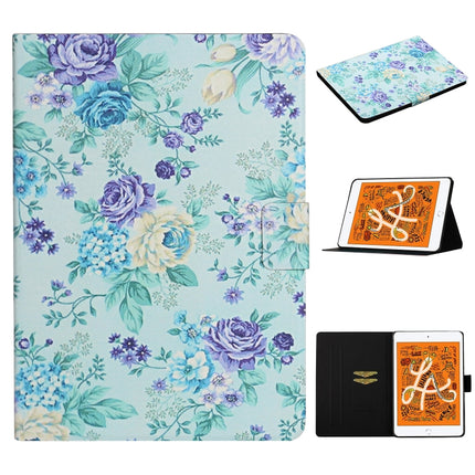 Flower Pattern Horizontal Flip Leather Case with Card Slots & Holder