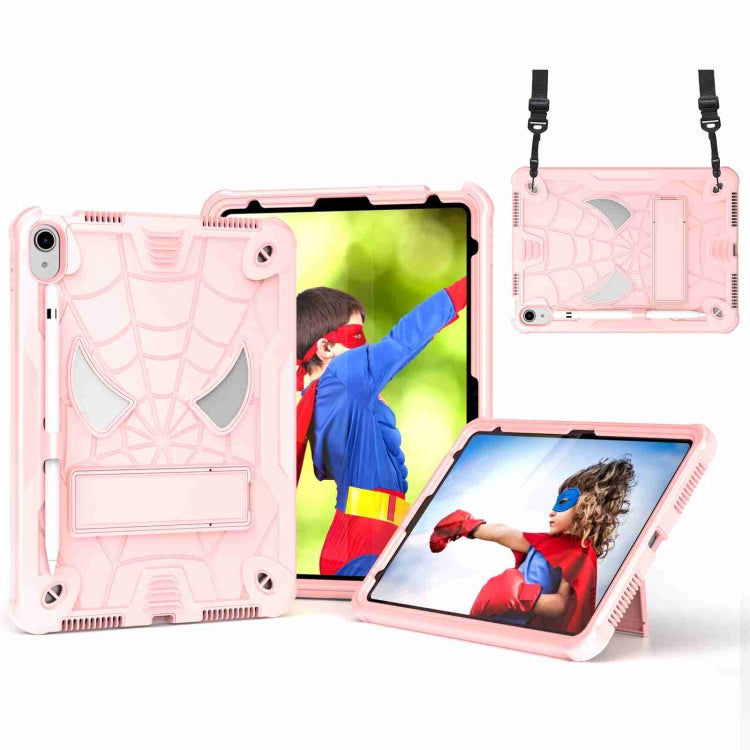 Spider Texture Silicone Hybrid PC Tablet Case with Shoulder Strap, For iPad 10th Gen 10.9 2022, For iPad Pro 11 2021 / Air 5 10.9, For iPad 10.2 2021 / 2020 / 2019, For iPad  mini 2024 / mini 6