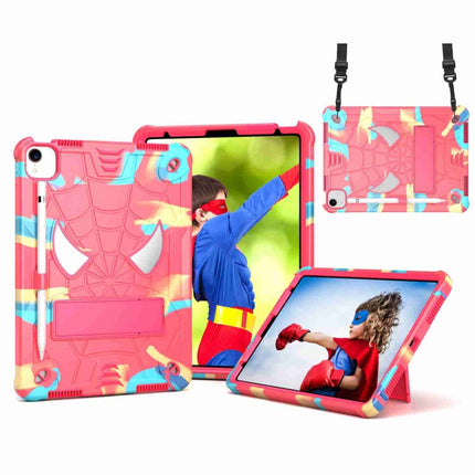 Spider Texture Silicone Hybrid PC Tablet Case with Shoulder Strap, For iPad 10th Gen 10.9 2022, For iPad Pro 11 2021 / Air 5 10.9
