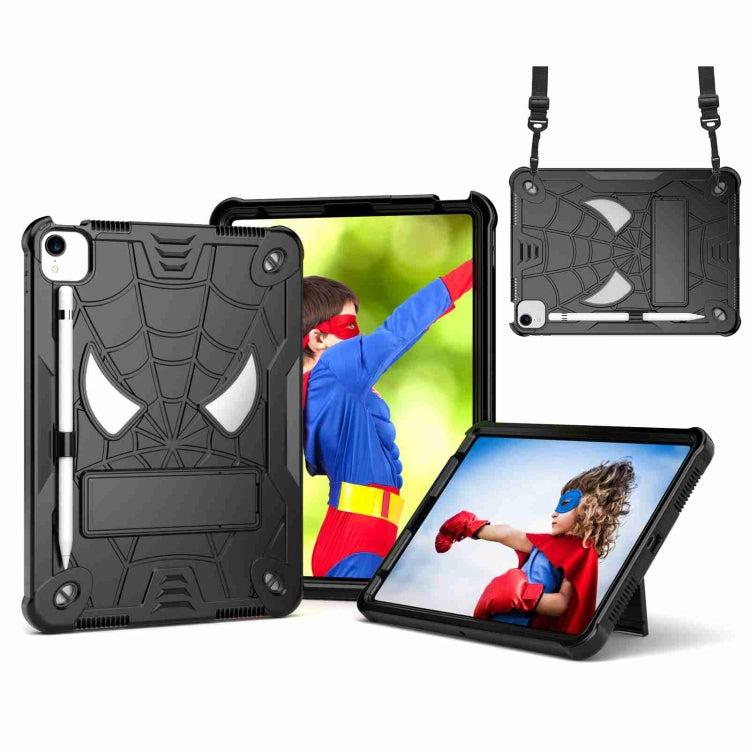 Spider Texture Silicone Hybrid PC Tablet Case with Shoulder Strap, For iPad 10th Gen 10.9 2022, For iPad Pro 11 2021 / Air 5 10.9, For iPad 10.2 2021 / 2020 / 2019, For iPad  mini 2024 / mini 6