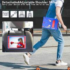 Spider Texture Silicone Hybrid PC Tablet Case with Shoulder Strap, For iPad 10.2 2021 / 2020 / 2019, For iPad mini 6