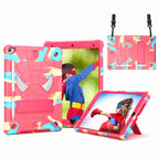 For iPad 10.2 2021 / 2020 / 2019 / Camouflage + Rose Red