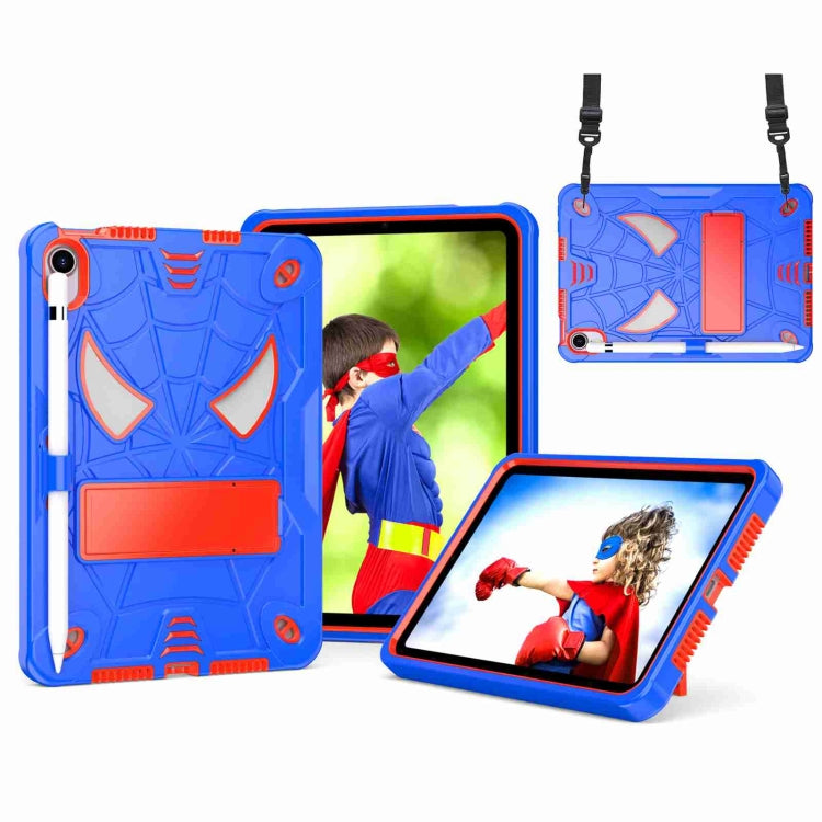 Spider Texture Silicone Hybrid PC Tablet Case with Shoulder Strap, For iPad 10th Gen 10.9 2022, For iPad Pro 11 2021 / Air 5 10.9, For iPad 10.2 2021 / 2020 / 2019, For iPad  mini 2024 / mini 6