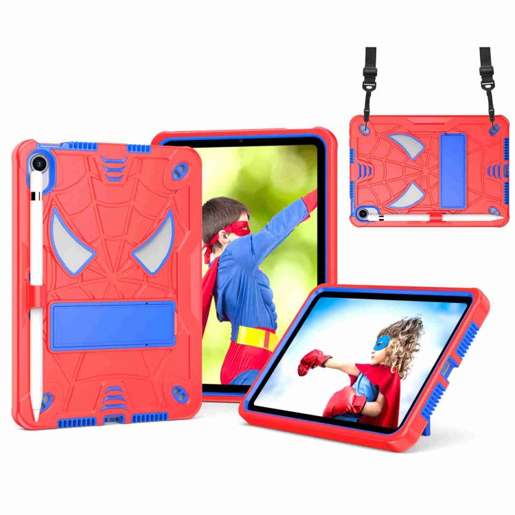 Spider Texture Silicone Hybrid PC Tablet Case with Shoulder Strap, For iPad mini 2024 / mini 6