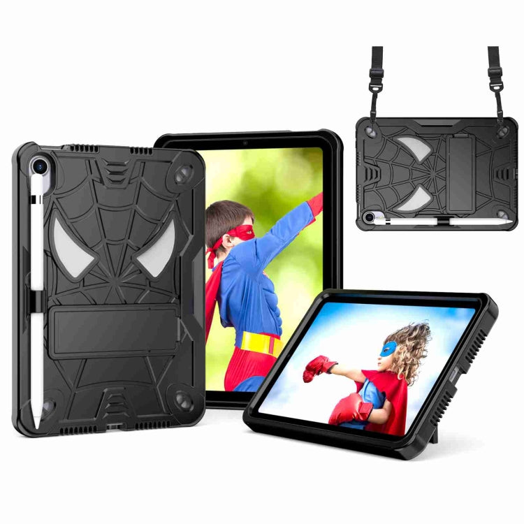 Spider Texture Silicone Hybrid PC Tablet Case with Shoulder Strap, For iPad mini 2024 / mini 6