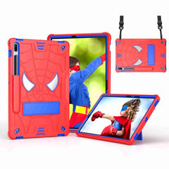 Spider Texture Silicone Hybrid PC Tablet Case with Shoulder Strap, For Samsung Galaxy Tab S7 FE / S7+ / S8+, For Samsung Galaxy Tab S7 / S8