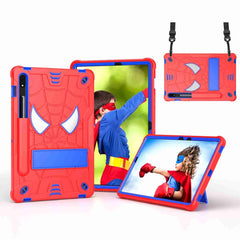 Spider Texture Silicone Hybrid PC Tablet Case with Shoulder Strap, For Samsung Galaxy Tab S7 FE / S7+ / S8+, For Samsung Galaxy Tab S7 / S8