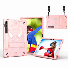 Spider Texture Silicone Hybrid PC Tablet Case with Shoulder Strap, For Samsung Galaxy Tab S7 FE / S7+ / S8+, For Samsung Galaxy Tab S7 / S8