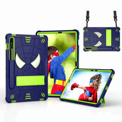 Spider Texture Silicone Hybrid PC Tablet Case with Shoulder Strap, For Samsung Galaxy Tab S7 FE / S7+ / S8+, For Samsung Galaxy Tab S7 / S8