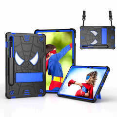 Spider Texture Silicone Hybrid PC Tablet Case with Shoulder Strap, For Samsung Galaxy Tab S7 FE / S7+ / S8+, For Samsung Galaxy Tab S7 / S8