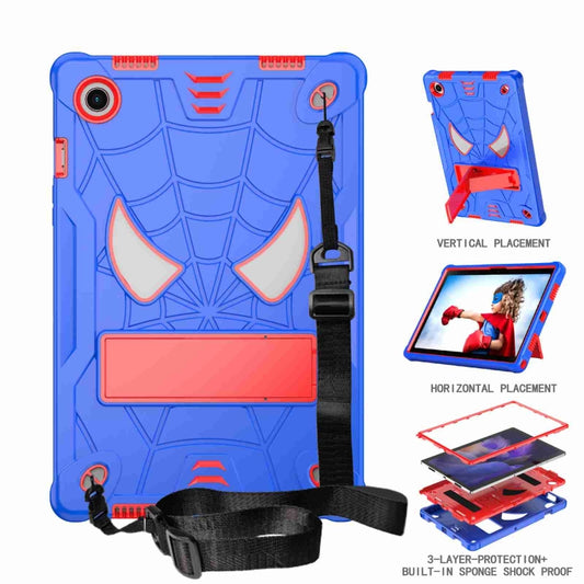 Spider Texture Silicone Hybrid PC Tablet Case with Shoulder Strap, For Samsung Galaxy Tab A8 10.5 2021, For Samsung Galaxy Tab S6 Lite P610