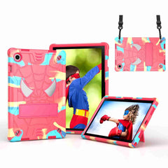 Spider Texture Silicone Hybrid PC Tablet Case with Shoulder Strap, For Samsung Galaxy Tab A8 10.5 2021, For Samsung Galaxy Tab S6 Lite P610