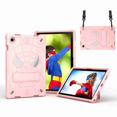 Spider Texture Silicone Hybrid PC Tablet Case with Shoulder Strap, For Samsung Galaxy Tab A8 10.5 2021, For Samsung Galaxy Tab S6 Lite P610