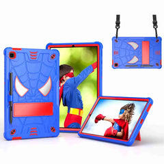 Spider Texture Silicone Hybrid PC Tablet Case with Shoulder Strap, For Samsung Galaxy Tab A8 10.5 2021, For Samsung Galaxy Tab S6 Lite P610