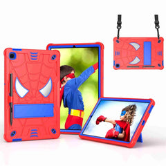 Spider Texture Silicone Hybrid PC Tablet Case with Shoulder Strap, For Samsung Galaxy Tab A8 10.5 2021, For Samsung Galaxy Tab S6 Lite P610