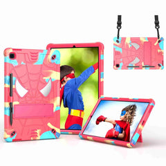 Spider Texture Silicone Hybrid PC Tablet Case with Shoulder Strap, For Samsung Galaxy Tab A8 10.5 2021, For Samsung Galaxy Tab S6 Lite P610