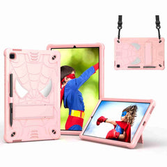 Spider Texture Silicone Hybrid PC Tablet Case with Shoulder Strap, For Samsung Galaxy Tab A8 10.5 2021, For Samsung Galaxy Tab S6 Lite P610
