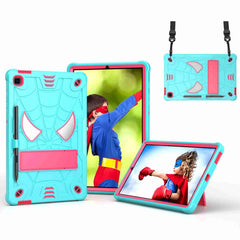 Spider Texture Silicone Hybrid PC Tablet Case with Shoulder Strap, For Samsung Galaxy Tab A8 10.5 2021, For Samsung Galaxy Tab S6 Lite P610