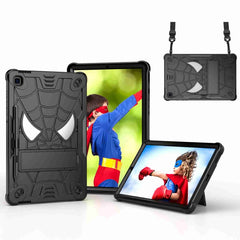 Spider Texture Silicone Hybrid PC Tablet Case with Shoulder Strap, For Samsung Galaxy Tab A8 10.5 2021, For Samsung Galaxy Tab S6 Lite P610