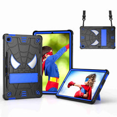 Spider Texture Silicone Hybrid PC Tablet Case with Shoulder Strap, For Samsung Galaxy Tab A8 10.5 2021, For Samsung Galaxy Tab S6 Lite P610