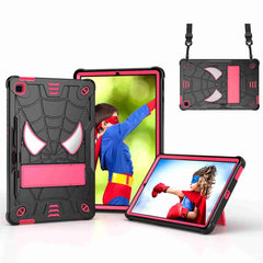 Spider Texture Silicone Hybrid PC Tablet Case with Shoulder Strap, For Samsung Galaxy Tab A8 10.5 2021, For Samsung Galaxy Tab S6 Lite P610