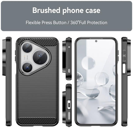 Brushed Texture Carbon Fiber TPU Phone Case, For Huawei Pura 80 Ultra 5G, For Huawei Pura 80 Pro+ 5G, For Huawei Pura 80 Pro 5G, For Huawei Pura 80 5G, For Huawei Mate 70 Pro / 70 Pro+, For Huawei Mate 70, For Huawei Pura 70 Pro / Pura 70 Pro+         ...