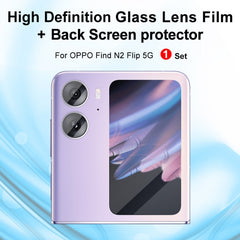 1 Sets imak Tempered Glass Rear Camera Protection Ring + Glass Rear Screen Sticker, For OPPO Find N2 Flip 5G