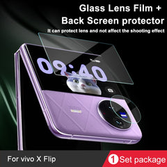 1 Sets imak Tempered Glass Rear Camera Protection Ring + Glass Rear Screen Sticker, For vivo X Flip