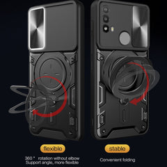 CD Texture Sliding Camshield Magnetic Holder Phone Case