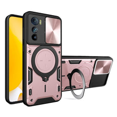 CD Texture Sliding Camshield Magnetic Holder Phone Case