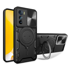 CD Texture Sliding Camshield Magnetic Holder Phone Case