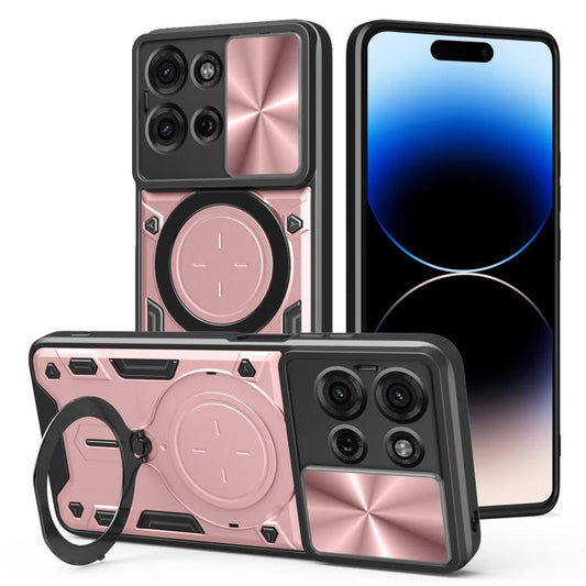 CD Texture Sliding Camshield Magnetic Holder Phone Case