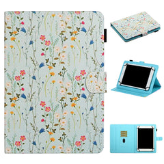 Flower Pattern Horizontal Flip Leather Case with Card Slots & Holder, For 7 inch Universal Tablet PC, For 8 inch Universal Tablet PC, For 10 inch Universal Tablet PC