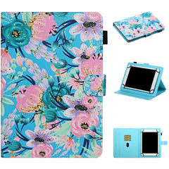 Flower Pattern Horizontal Flip Leather Case with Card Slots & Holder, For 7 inch Universal Tablet PC, For 8 inch Universal Tablet PC, For 10 inch Universal Tablet PC