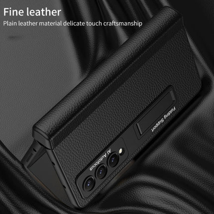 GKK Integrated Fold Hinge Leather Phone Case with Holder, For Samsung Galaxy Z Fold4