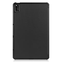 For Huawei MatePad 10.4 Custer Pattern Pure Color Tablet Horizontal Flip Leather Case with Three-folding Holder & Sleep / Wake-up Function, For Huawei MatePad 10.4