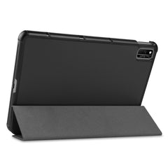 For Huawei MatePad 10.4 Custer Pattern Pure Color Tablet Horizontal Flip Leather Case with Three-folding Holder & Sleep / Wake-up Function, For Huawei MatePad 10.4