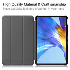 For Huawei MatePad 10.4 Custer Pattern Pure Color Tablet Horizontal Flip Leather Case with Three-folding Holder & Sleep / Wake-up Function, For Huawei MatePad 10.4