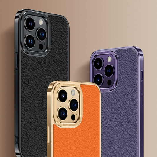 Litchi Texture Genuine Leather Phone Case, For iPhone 14 / 13, For iPhone 14 Pro, For iPhone 14 Pro Max, For iPhone 13 Pro Max, For iPhone 13 Pro, For iPhone 13