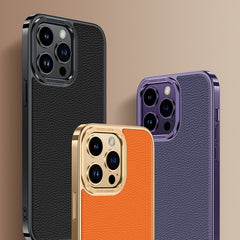 Litchi Texture Genuine Leather Phone Case, For iPhone 14 / 13, For iPhone 14 Pro, For iPhone 14 Pro Max, For iPhone 13 Pro Max, For iPhone 13 Pro, For iPhone 13