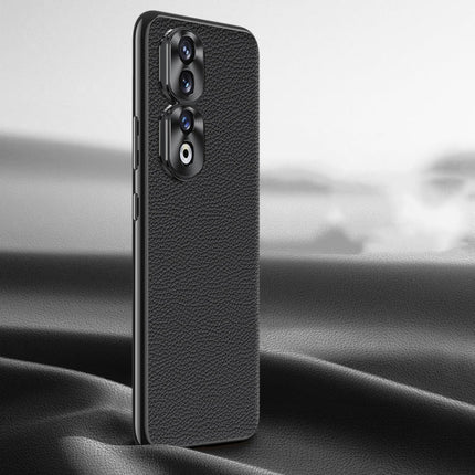 Litchi Texture Genuine Leather Phone Case, For Honor 90 Pro, For Honor 90