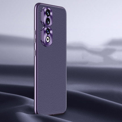 Litchi Texture Genuine Leather Phone Case, For Honor 90 Pro, For Honor 90