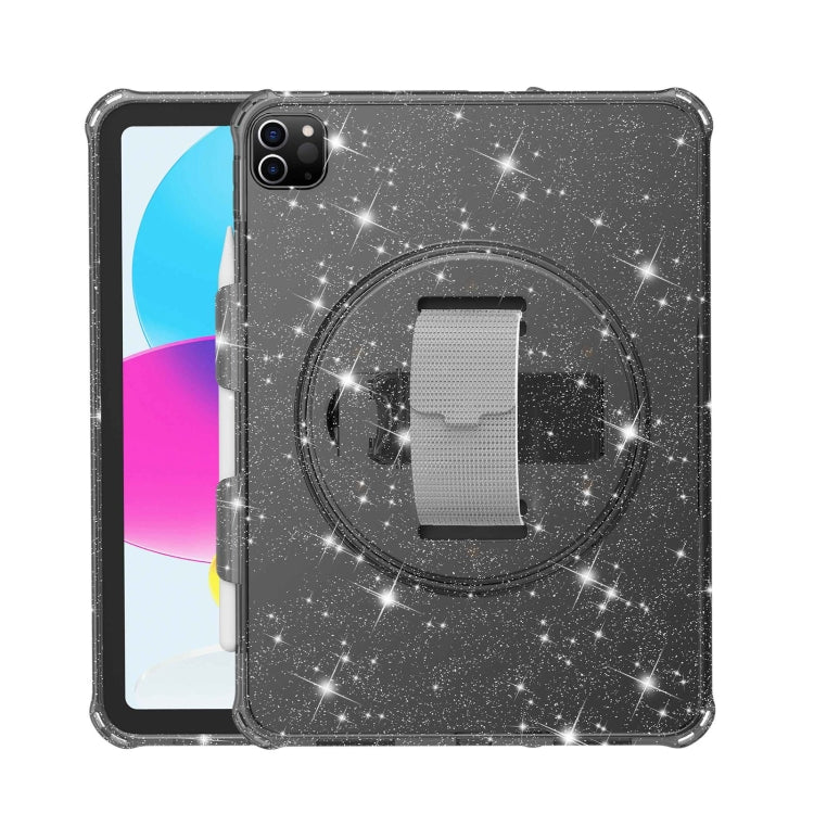 Terminator Shockproof Glitter Powder Tablet Case with Grip Strap, For iPad Pro 11 2022 / 2021, For iPad 10.2 2021 / 2020 / 10.5